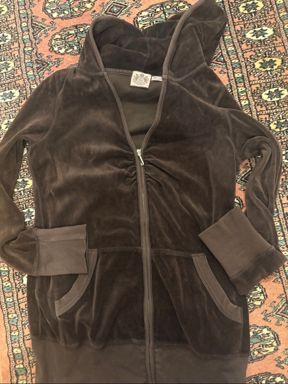 Juicy Couture Vintage Hooded Zip Jacket - Brown Velvet Style